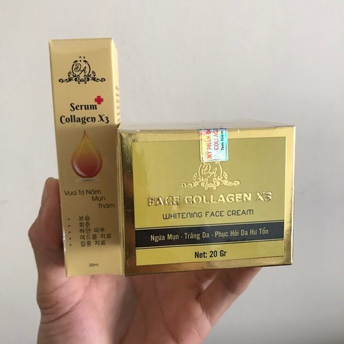 Combo kem face collagen x3 + serum – mờ nám trắng da