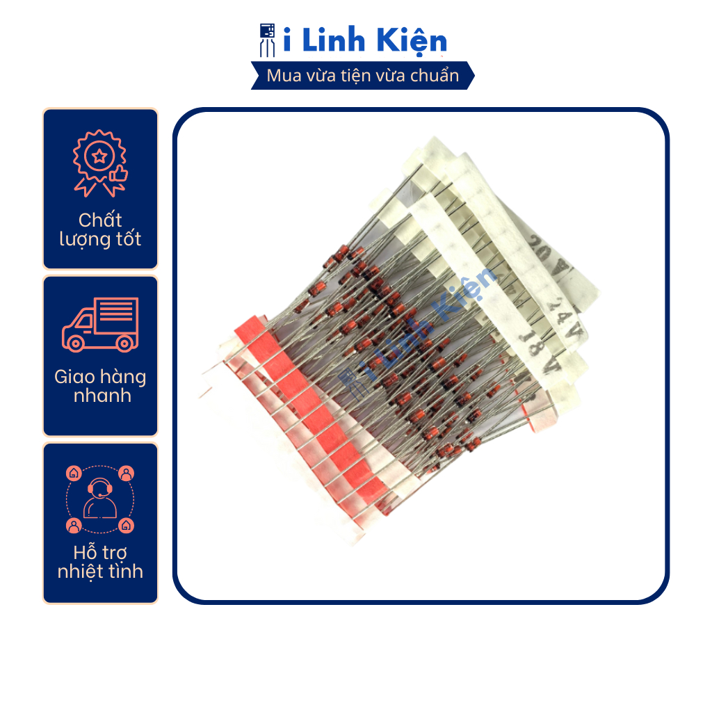 Diode zener 1W combo 14 loại thông dụng nhất,