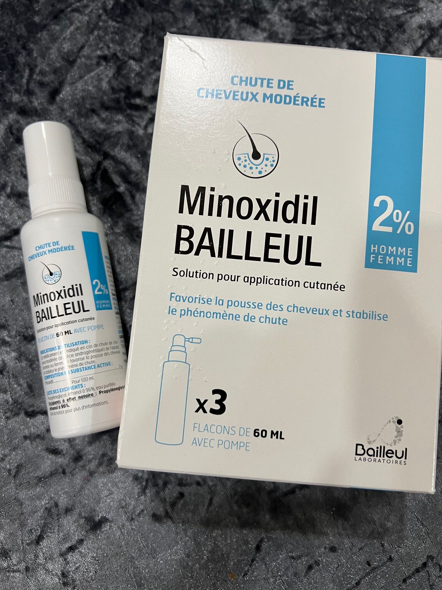 [Bill Pháp] Xịt kích mọc tóc Minoxidil Bailleul 5% và 2% (60ml) Date 2027
