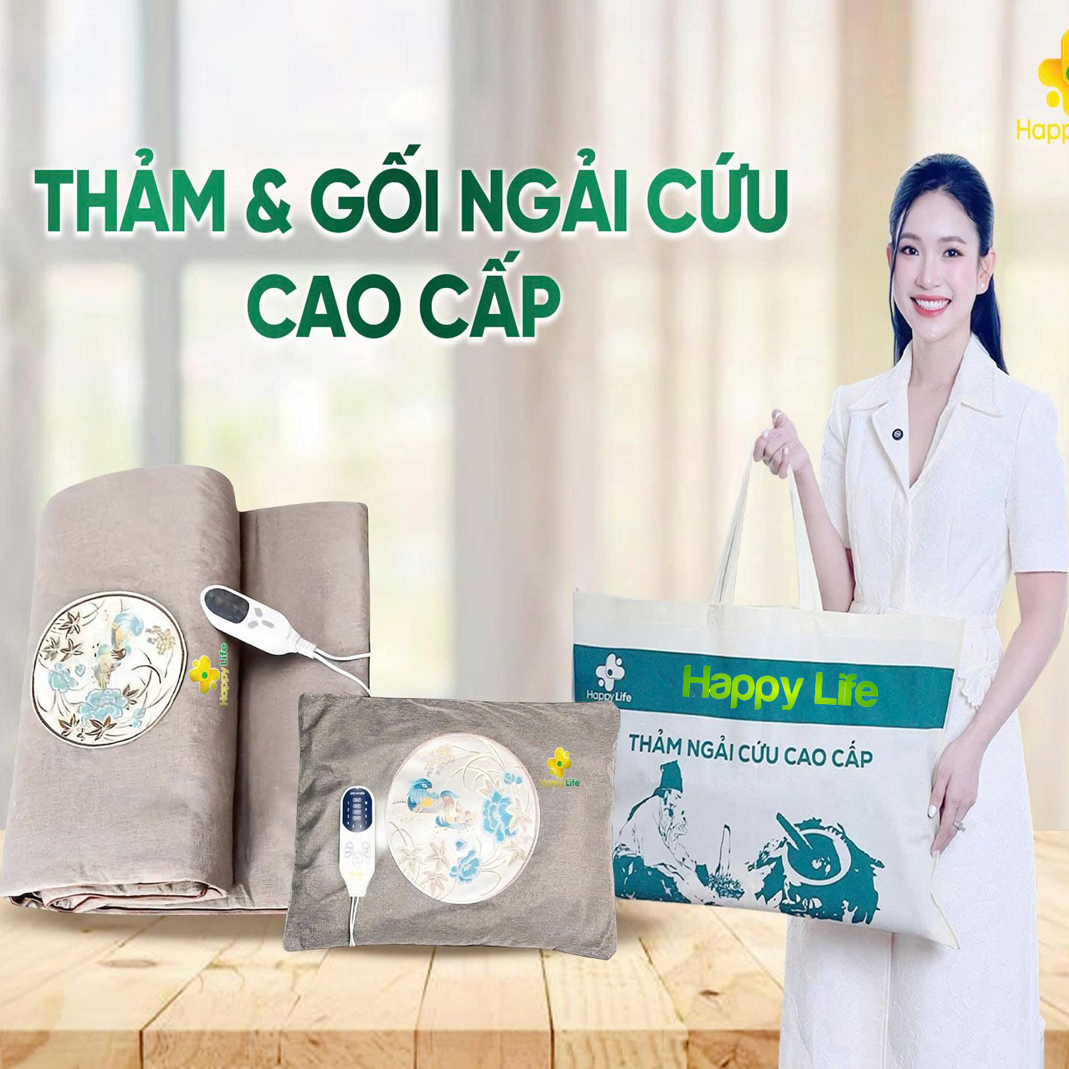 Bảo hành 12 tháng- Conbo Gối và Thảm ngải cứu đông y điện 150 x60 cm nệm hỗ trợ cải thiện sức khỏe ,làm ấm giảm đau mỏi xương khớp , giúp giấc ngủ sâu giảm căng thẳng và giữ ấm cơ thể trong mùa lạnh