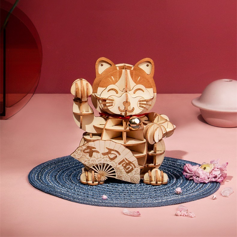 Đồ chơi lắp ráp gỗ 3d mô hình plutus cat laser tg303