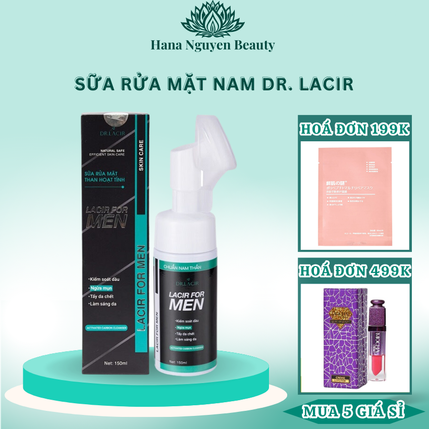 Sữa rửa mặt nam than hoạt tính Dr Lacir 150ml