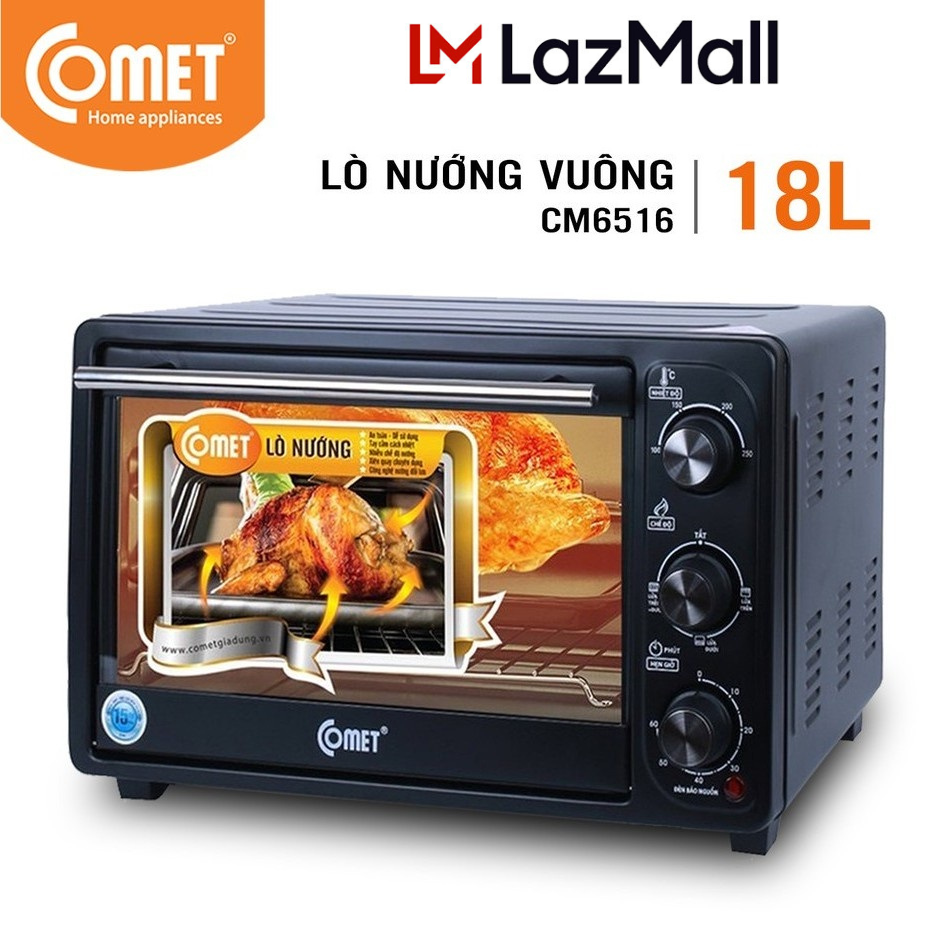 LazMall CHÍNH HÃNG Lò Nướng Điện Electrolux Đa Năng ,Lò Nướng Điện Electrolux COMET 6516 Tùy Chỉnh Hoạt Động Với 4 Mức Công Suất , 4 Nhiệt Độ Nướng Khác Nhau ,Vỏ Ngoài Làm Bằng Kim Loại Dễ Vệ Sinh ,Lò Nướng Không Khói Có Vỉ Nướng Khay Đựng Dầu Mỡ Thừa.