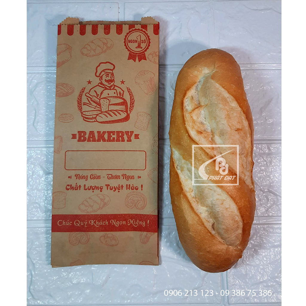 Túi Giấy Bánh Mì ( Giấy Kraft ) in sẵn 100 Cái