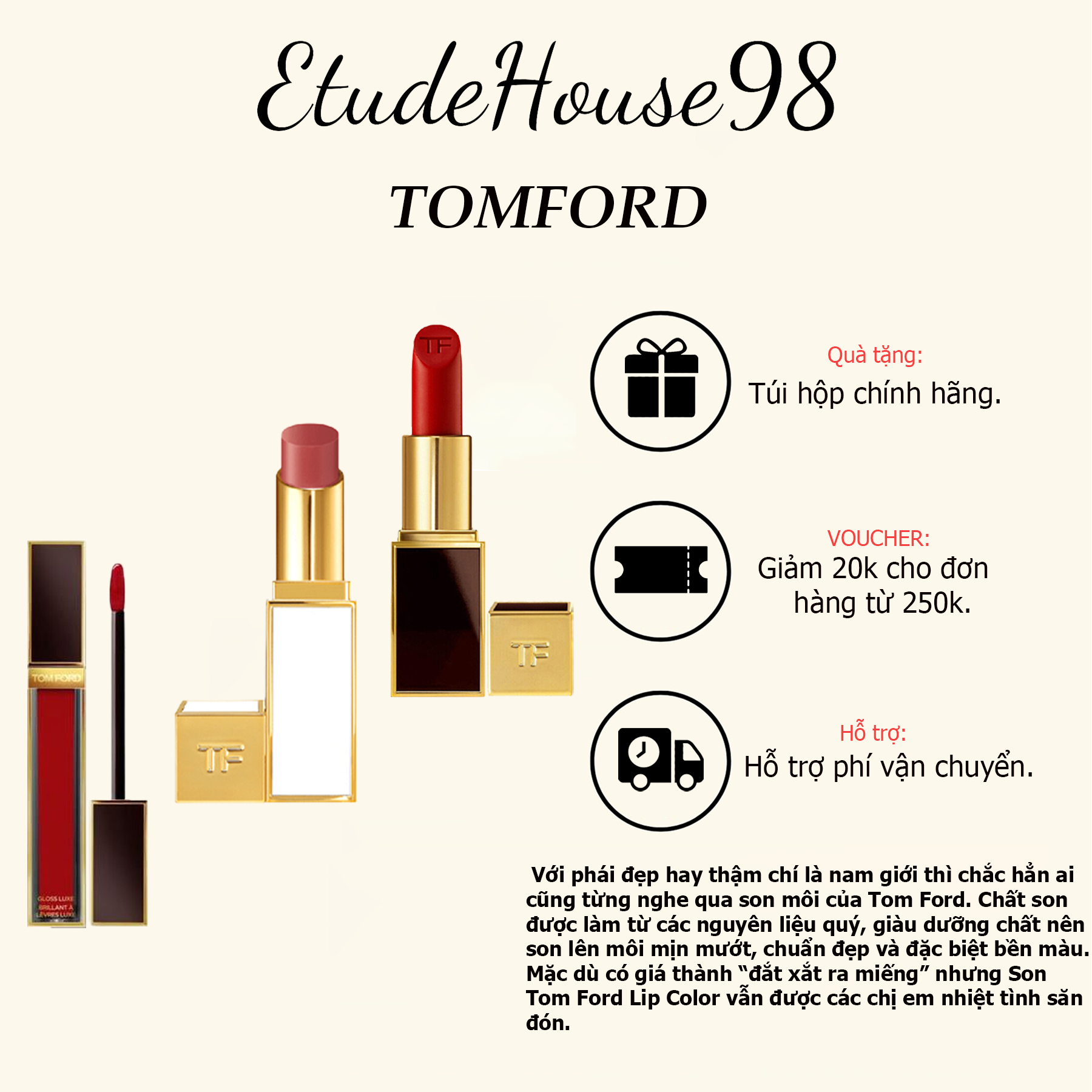 Son Tom Ford Cao Cấp Son Tomford Chuẩn Auth Siêu Đẹp