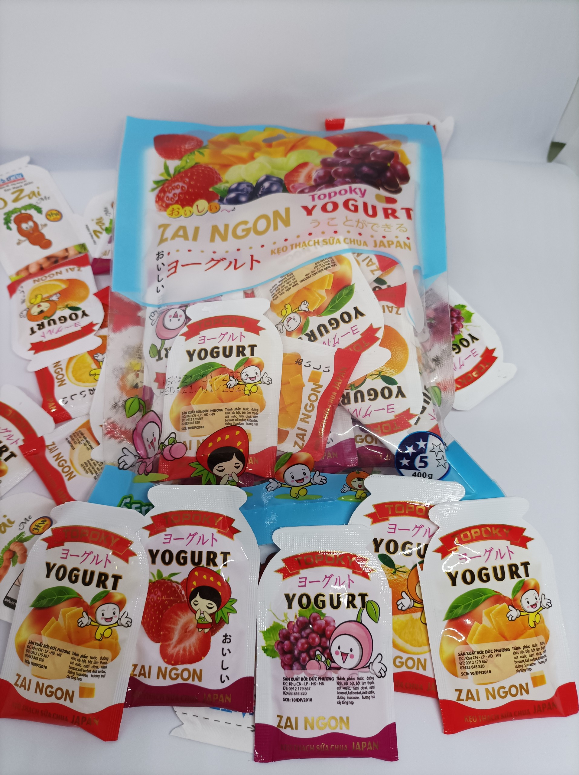 Thạch zai - Thạch zai Ngon Yogurt 400g - 28k ( các vị : Cam, xoài, dâu Tây, nho Mỹ….)