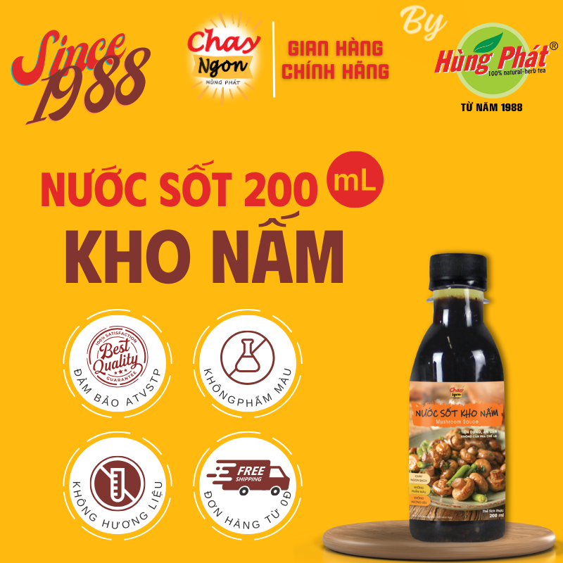 Nước sốt kho nấm chay ngon hùng phát chai 200ml