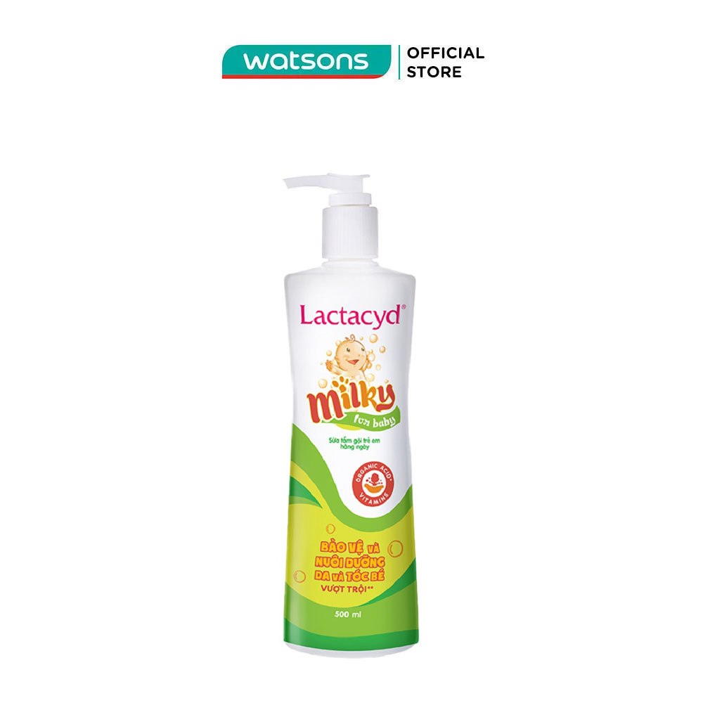 Sữa tắm gội trẻ em lactacyd milky 500ml