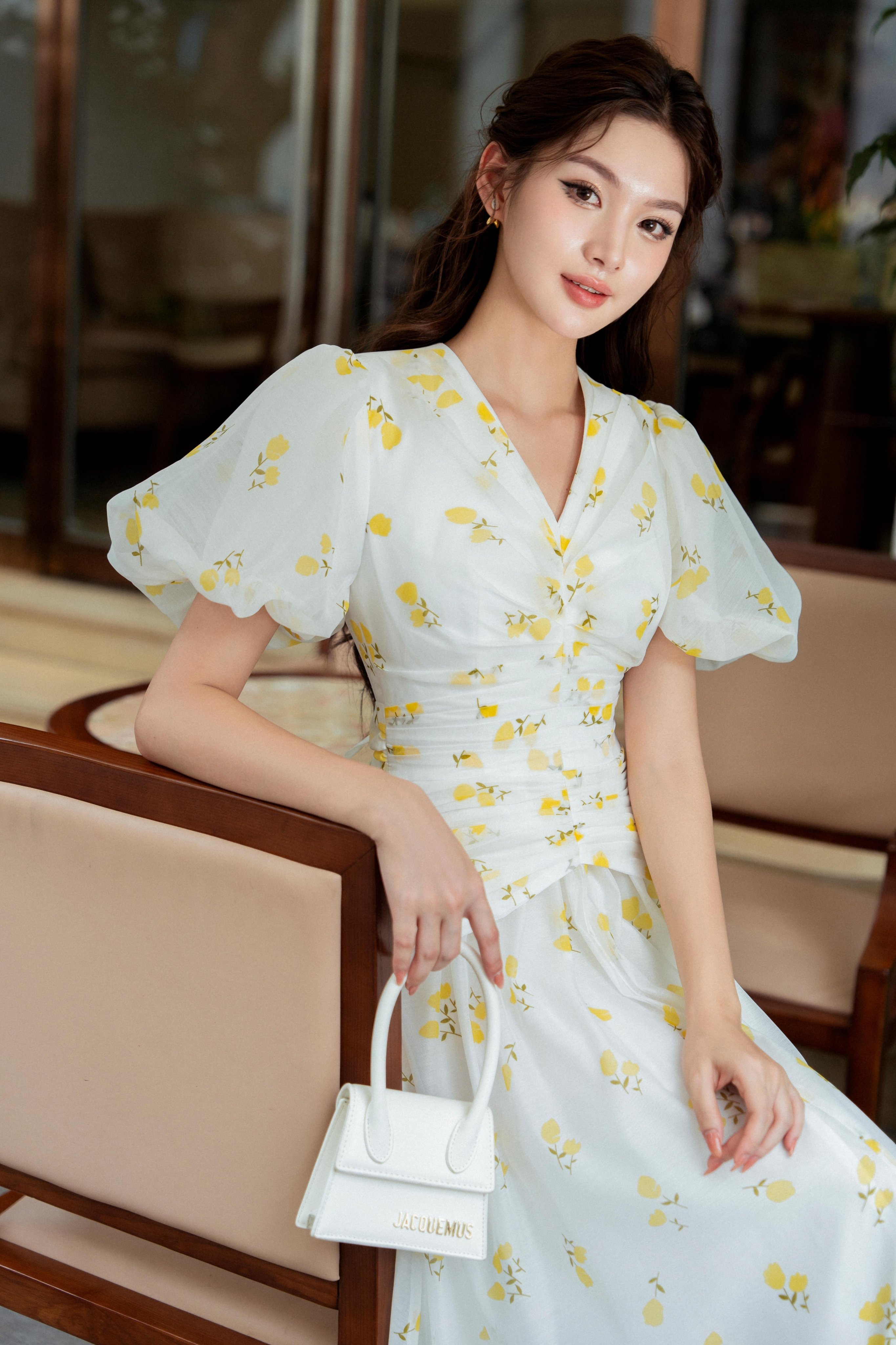 SÒ VINTAGE - VIOLA đầm tay phồng xếp li
