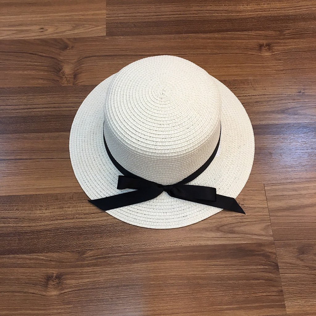 Mũ / nón cói mềm vintage thắt nơ nhỏ siêu xinh