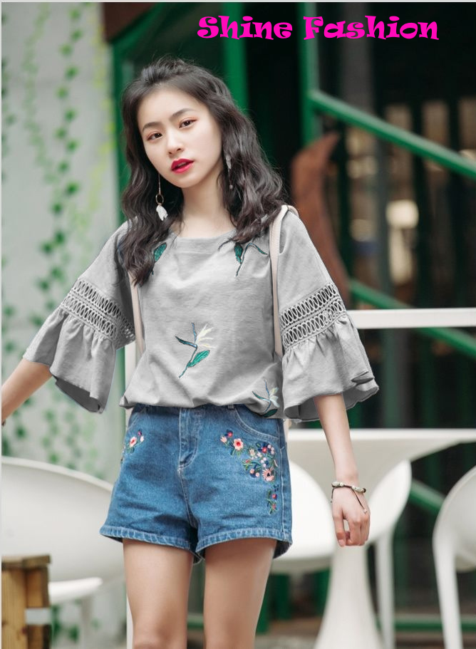 Áo thun nữ tay xòe dễ thương A08