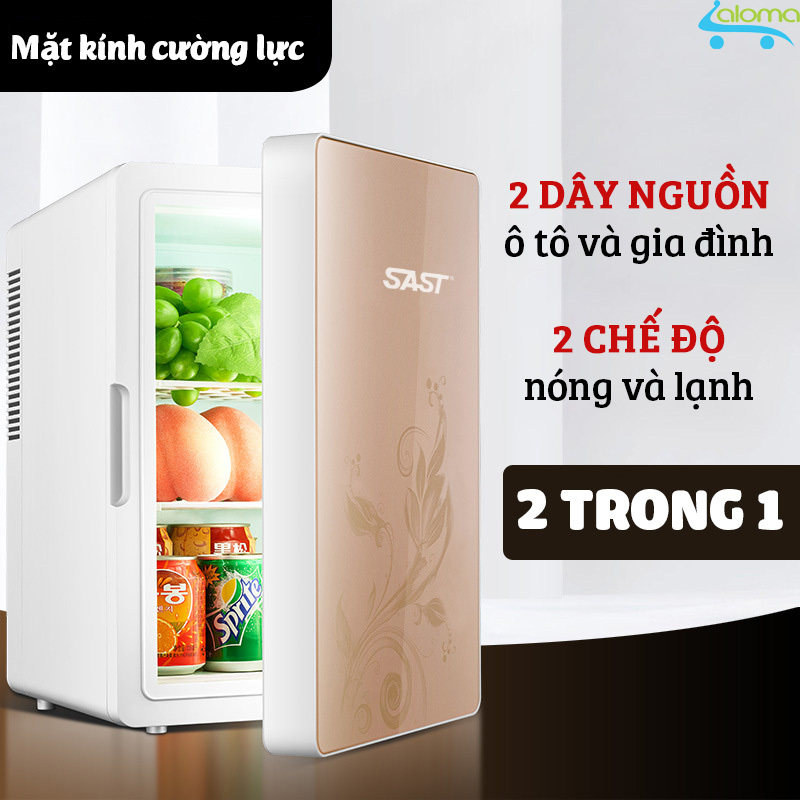 Tủ lạnh16 lít SAST ST16L làm lạnh hâm nóng 2 dây nguồn gia đình và trên ô tô