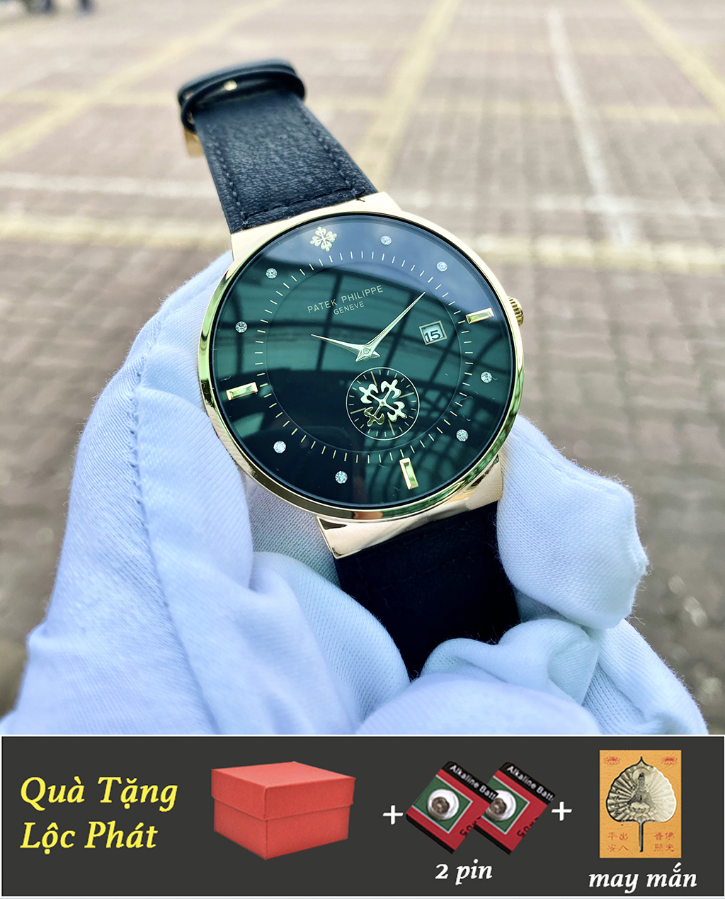 Đồng hồ nam chạy kim rốn dây da cao cấp