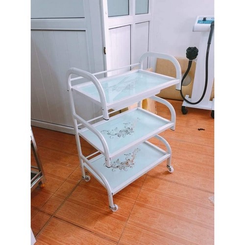 Xe đẩy kính 3 tầng dùng cho spa, tmv