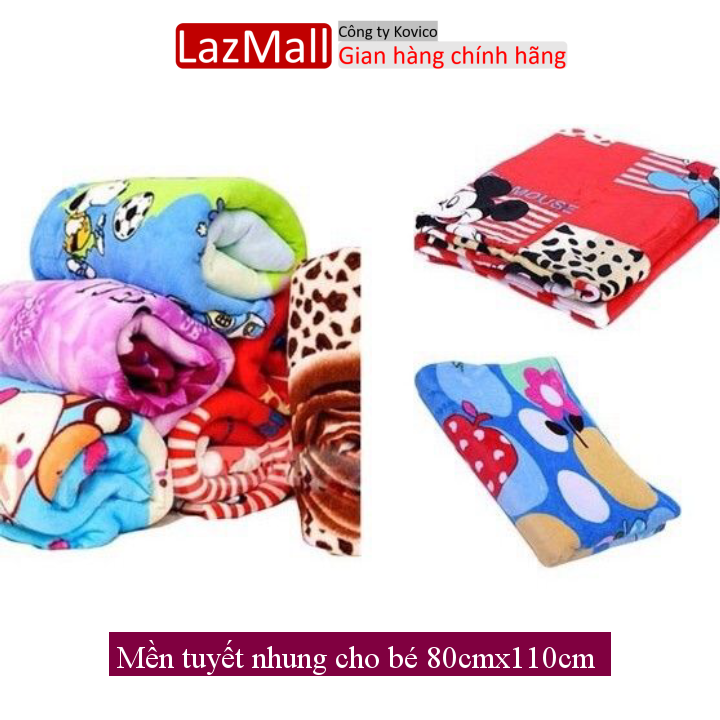 Mền tuyết nhung cho bé 80cmx110cm ( giao màu ngẫu nhiên )