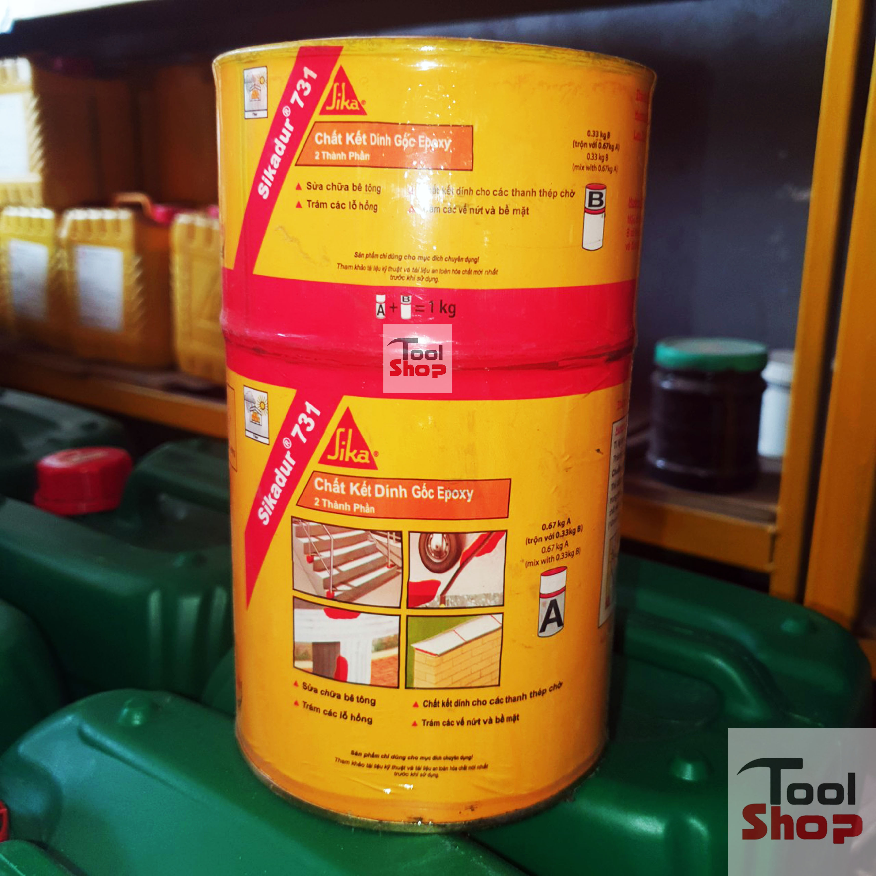Sikadur 731 - Chất kết dính gốc Epoxy, 2 thành phần (Keo cấy thép chờ - Trám bê tông)
