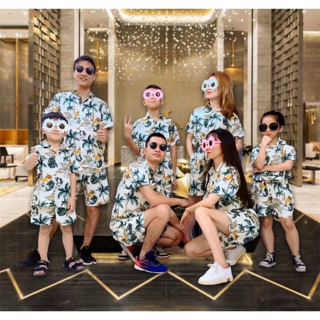 Đồng Phục Đi Biển Trái Cây Gia Đình Nhóm Công Ty Quần Áo Team Đi Biển Hoa  Lá Giá 1 Bộ - Mixasale