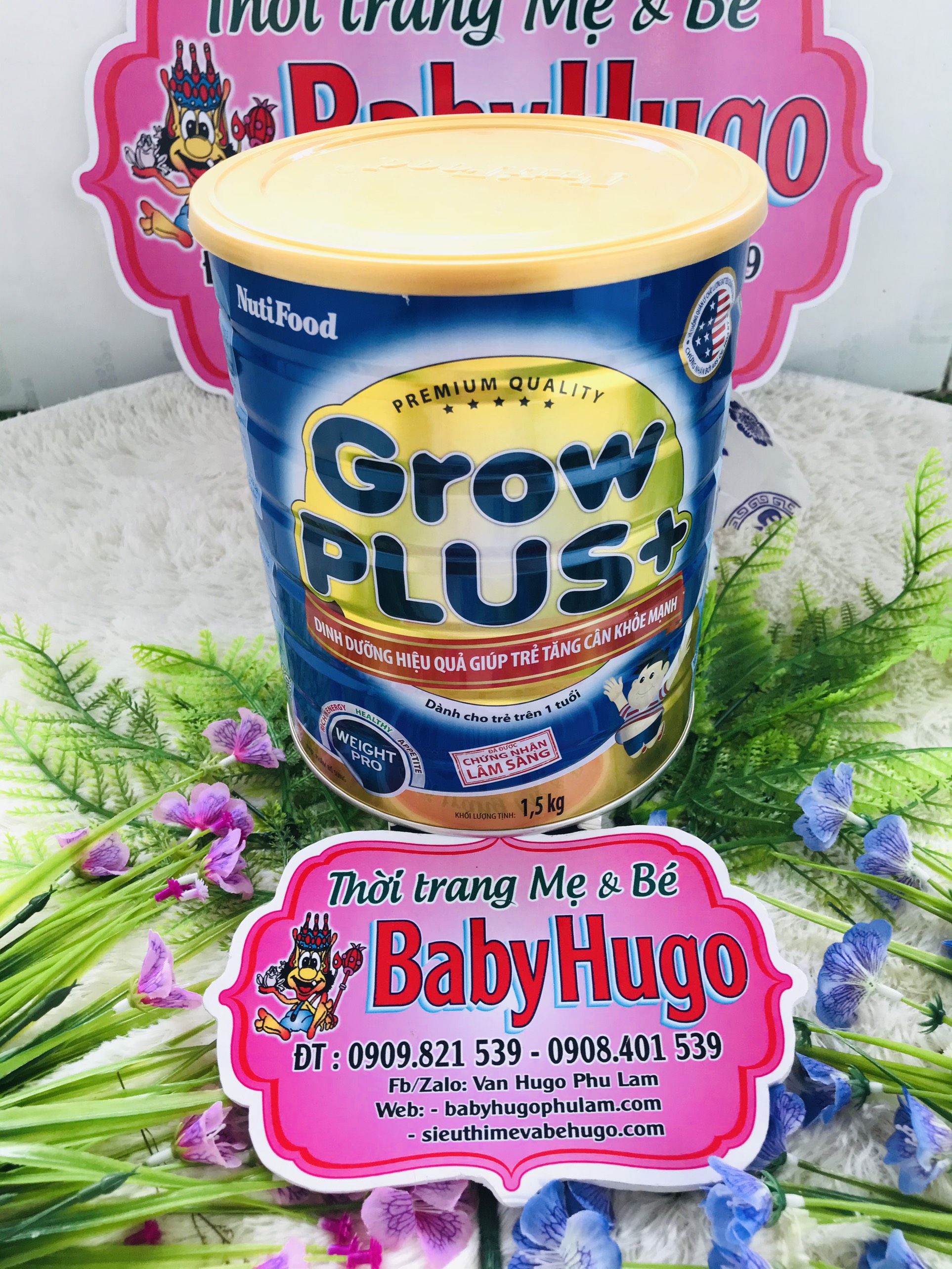 [MẪU MỚI] Sữa Bột Nutifood Grow Plus+ Xanh Hộp 1,5kg