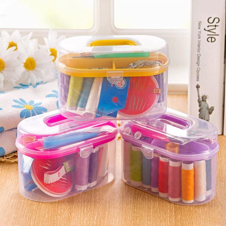 Hộp đựng kim chỉ đa năng 55 món - Hộp kim chỉ nhiều món đa năng, tiện dụng - Bộ kim cḥỉ gia đình - Dụng cụ may vá