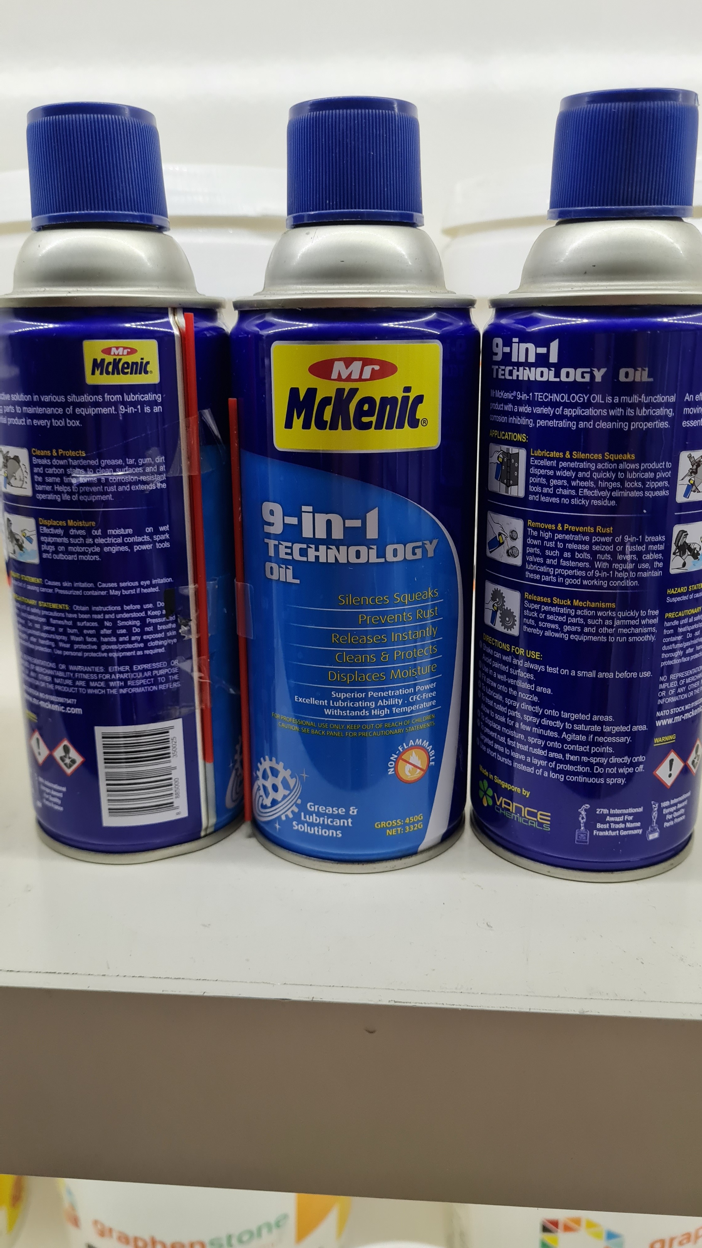 dầu đa năng 9 - in - 1 dùng để bôi trơn, chống rỉ sét., tẩy rửa dầu mỡ, đánh bóng kim loại Công nghệ Mỹ, SX tại Singapore