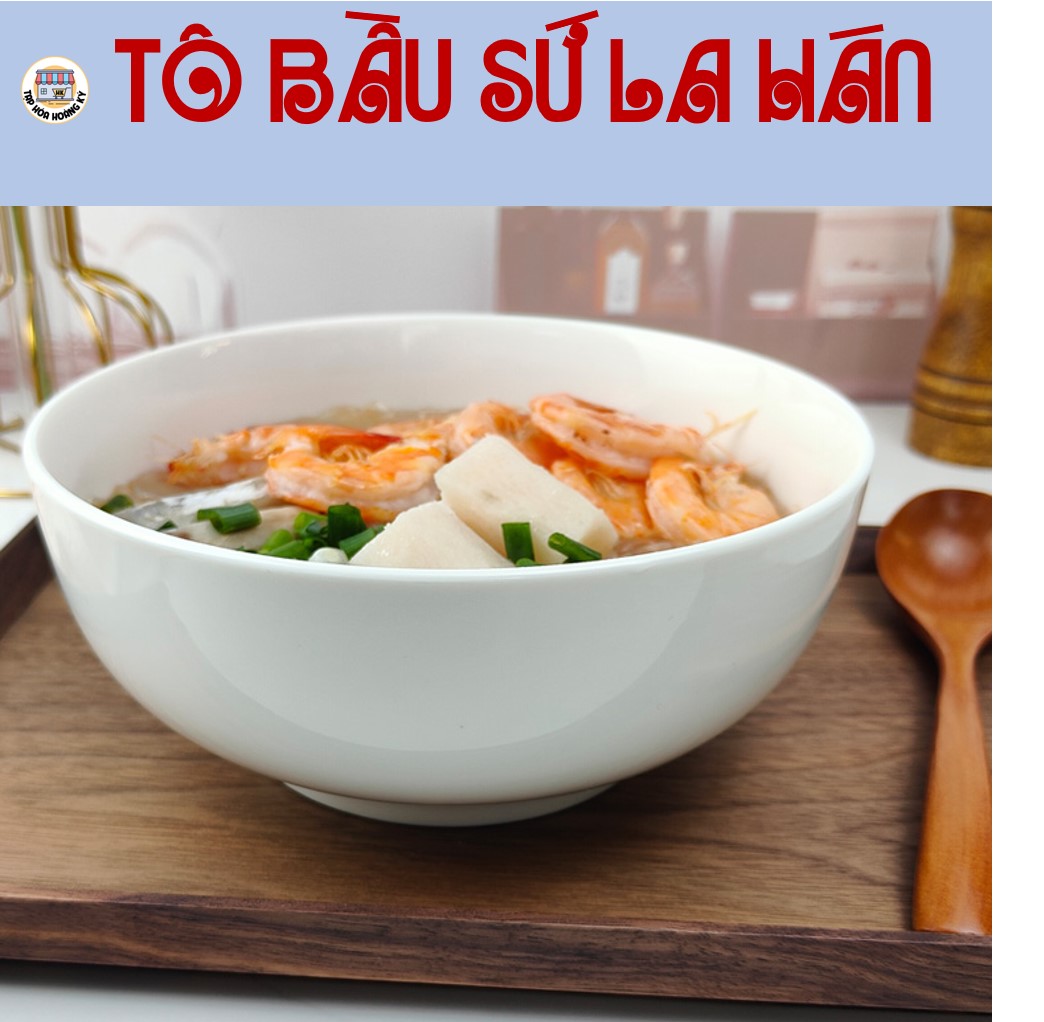 TÔ BẦU GỐM SỨ TRẮNG LA HÁN CAO CẤP -  ĐỦ SIZE (6,7,8)