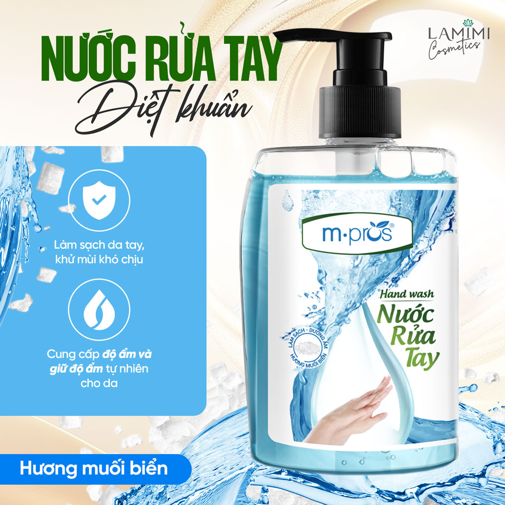 M.Pros Hand Sanitizer 500ml - Moisturizes the Skin, Safe for the Skin, Has a Gentle Fragrance - Genuine Lamimi