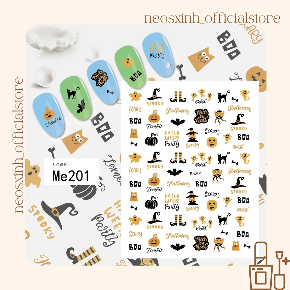 Sticker Dán Móng Tay Halloween - Hình Dán Móng - Neosxinh Nails