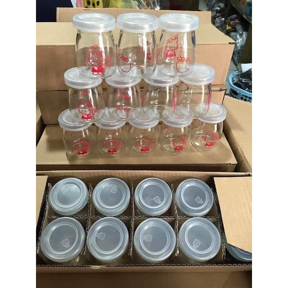 Bộ 6 lọ thuỷ tinh 100ml làm sữa chua, lọ thuỷ tinh cao cấp, lọ thuỷ tinh.