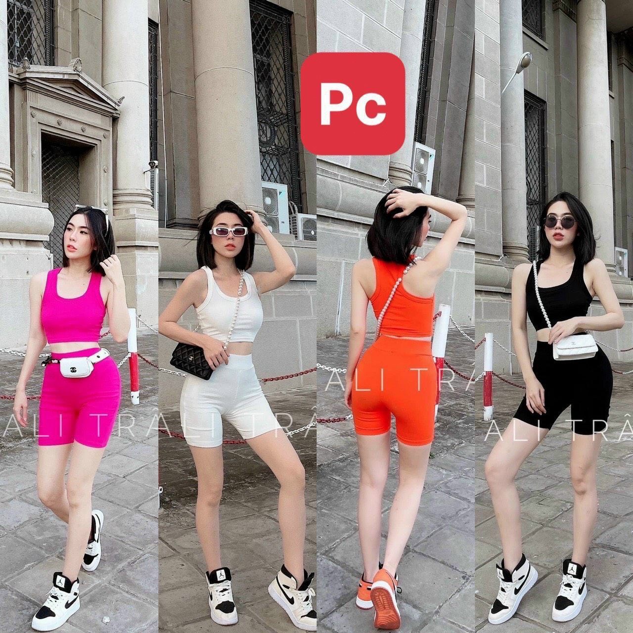 Sét bộ áo ba lỗ croptop body phối quần thun ngố cực xinh , chất thun bozip mềm mịn