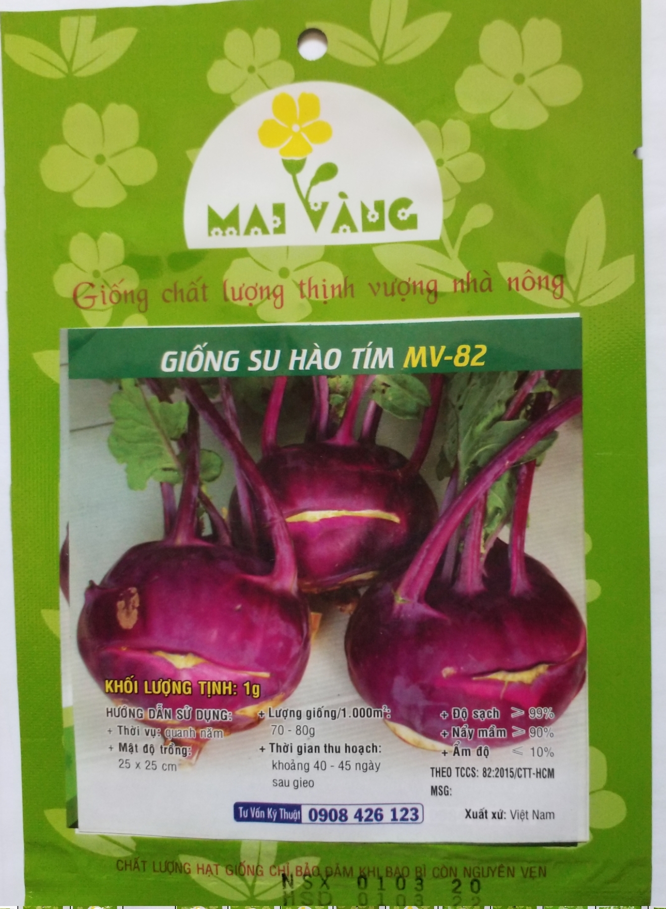 [HCM]Hạt giống Su hào tím Mai Vàng - 1g