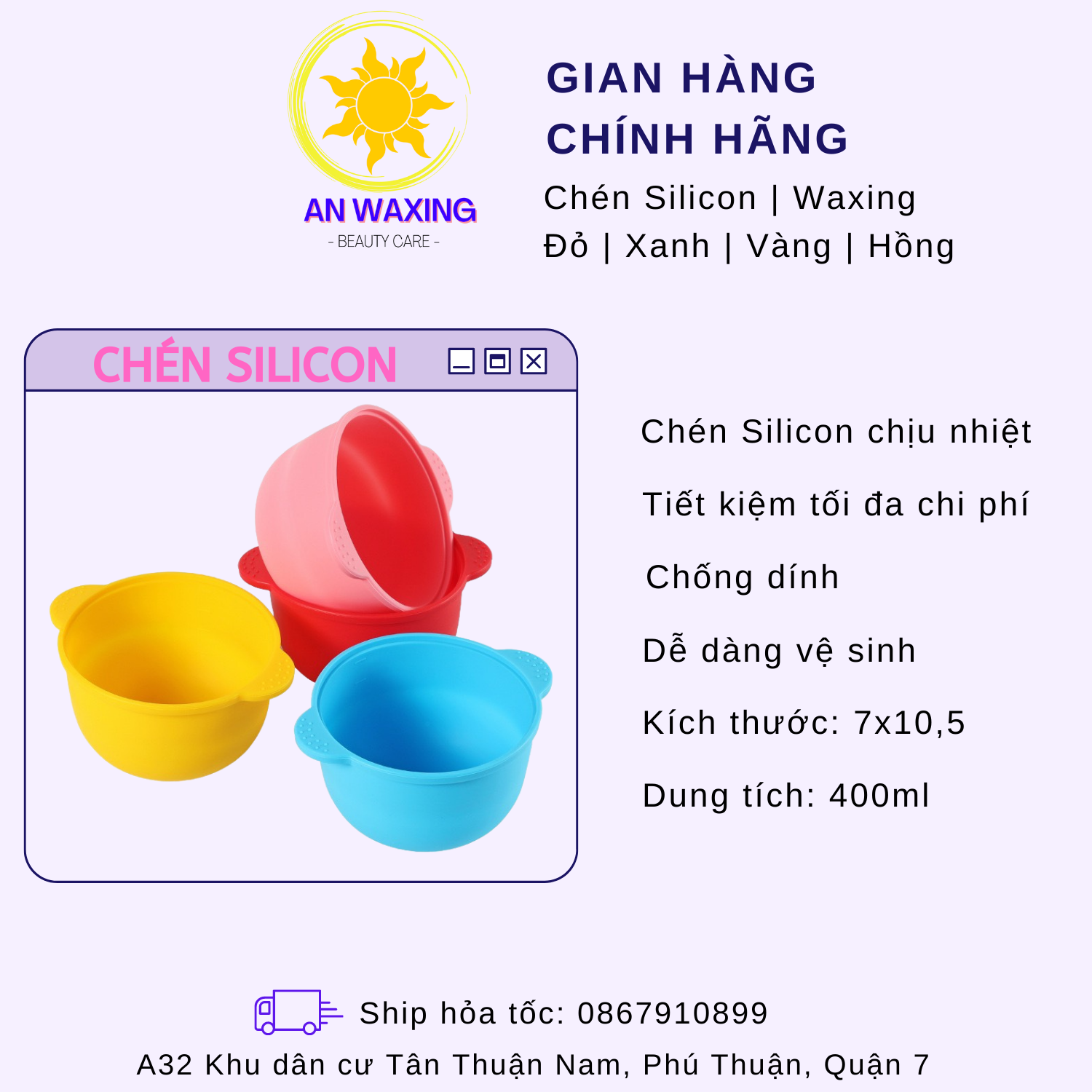 Chén nấu sáp wax lông silicon