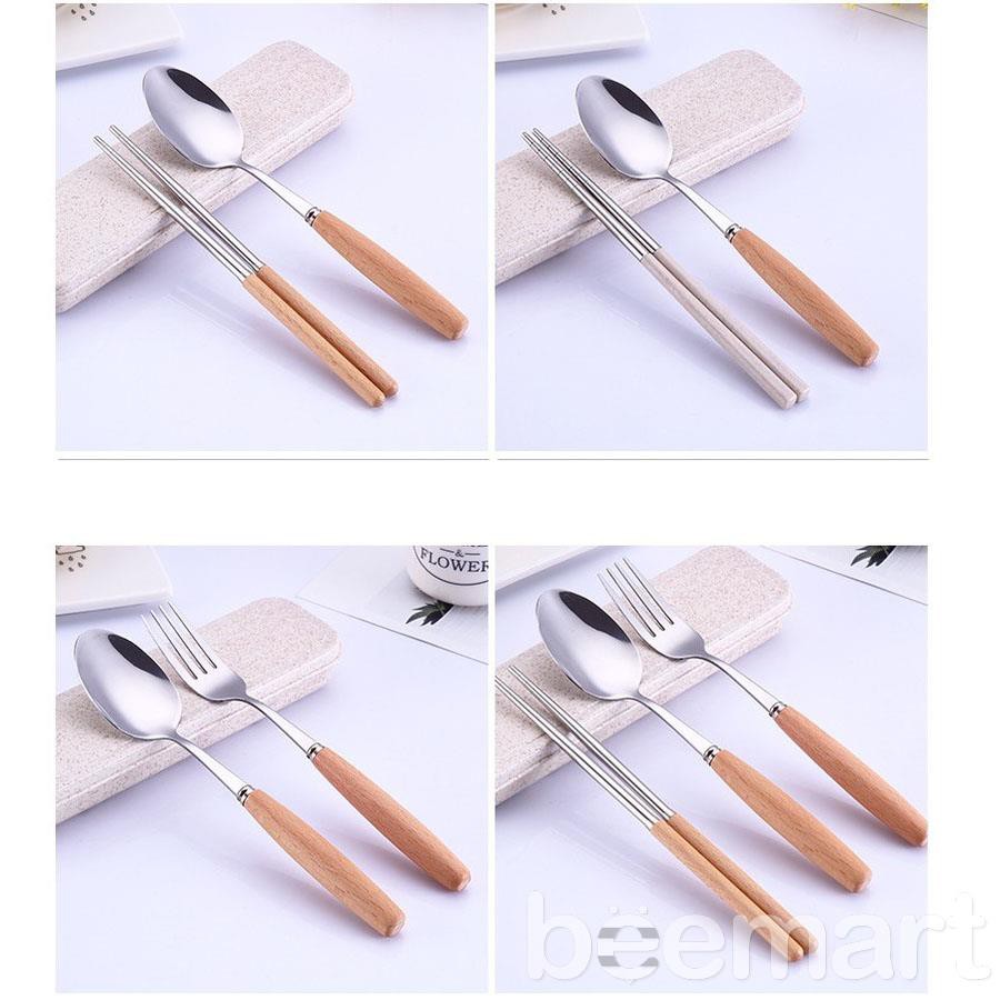 BỘ MUỖNG ĐŨA NĨA CÁN GỖ TIỆN ÍCH