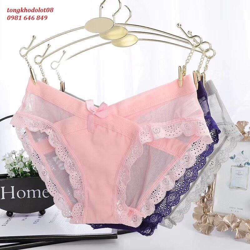 Quần lót ren lưới lụa cạp chéo 5779