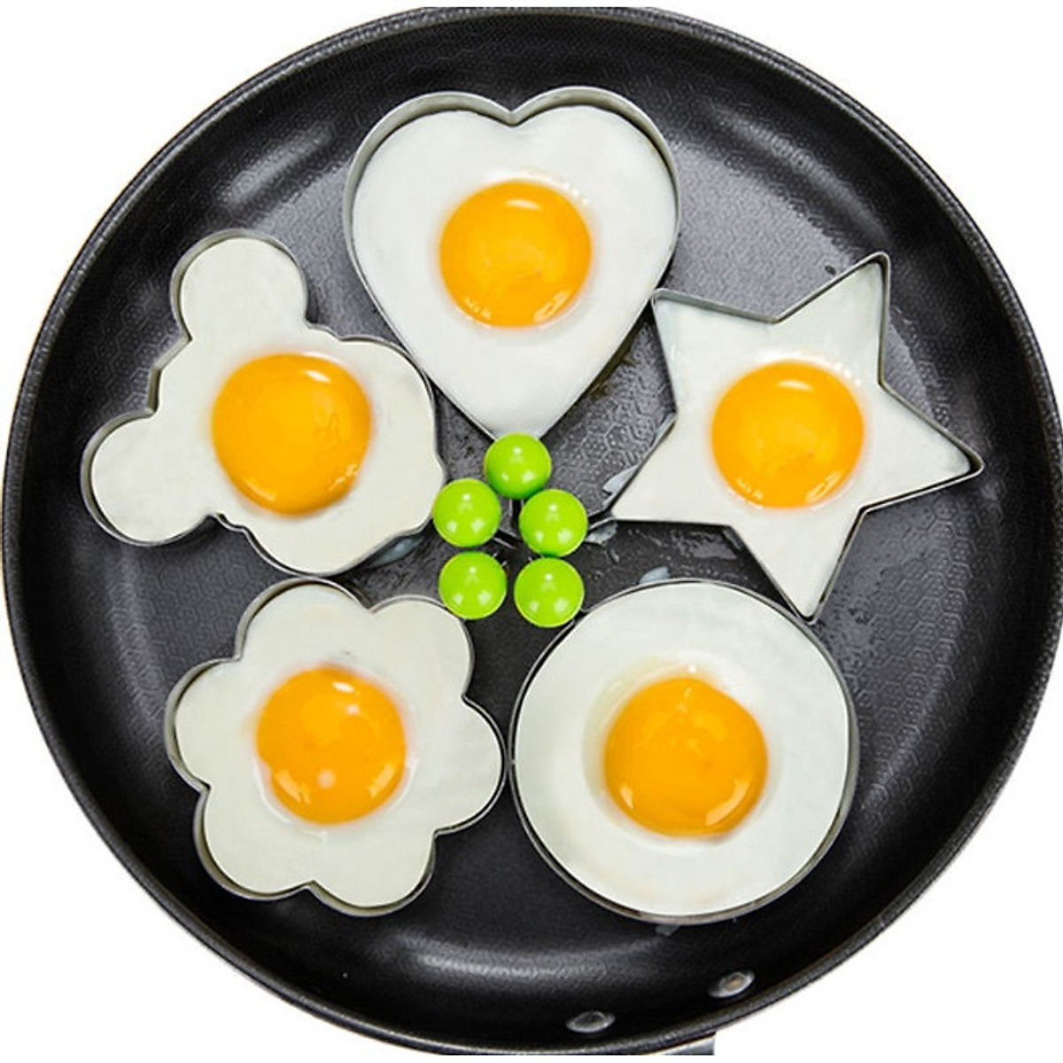 Bộ 5 khuôn inox tạo hình chiên rán trứng
