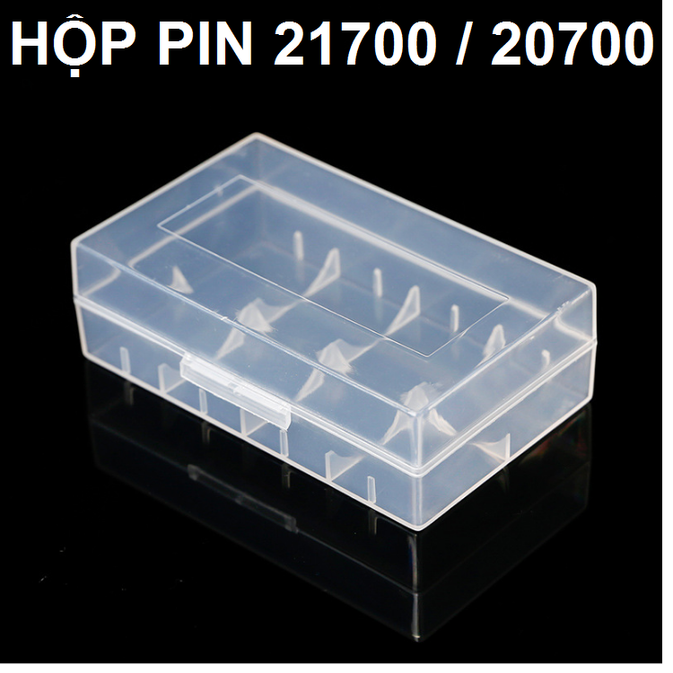 Hộp đựng 2 pin 21700 / 20700 bằng nhựa (để 2 pin đầu phẳng)