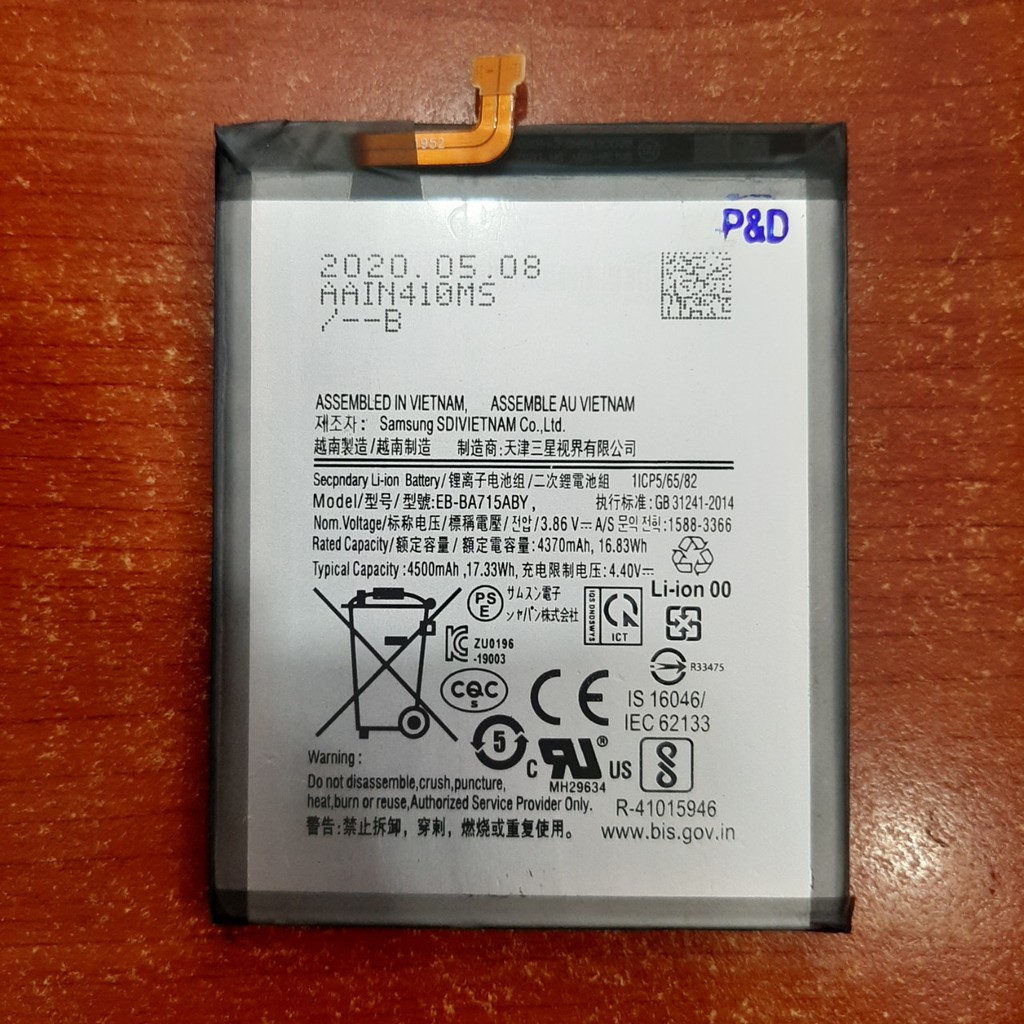 Pin thay thế cho samsung galaxy A71