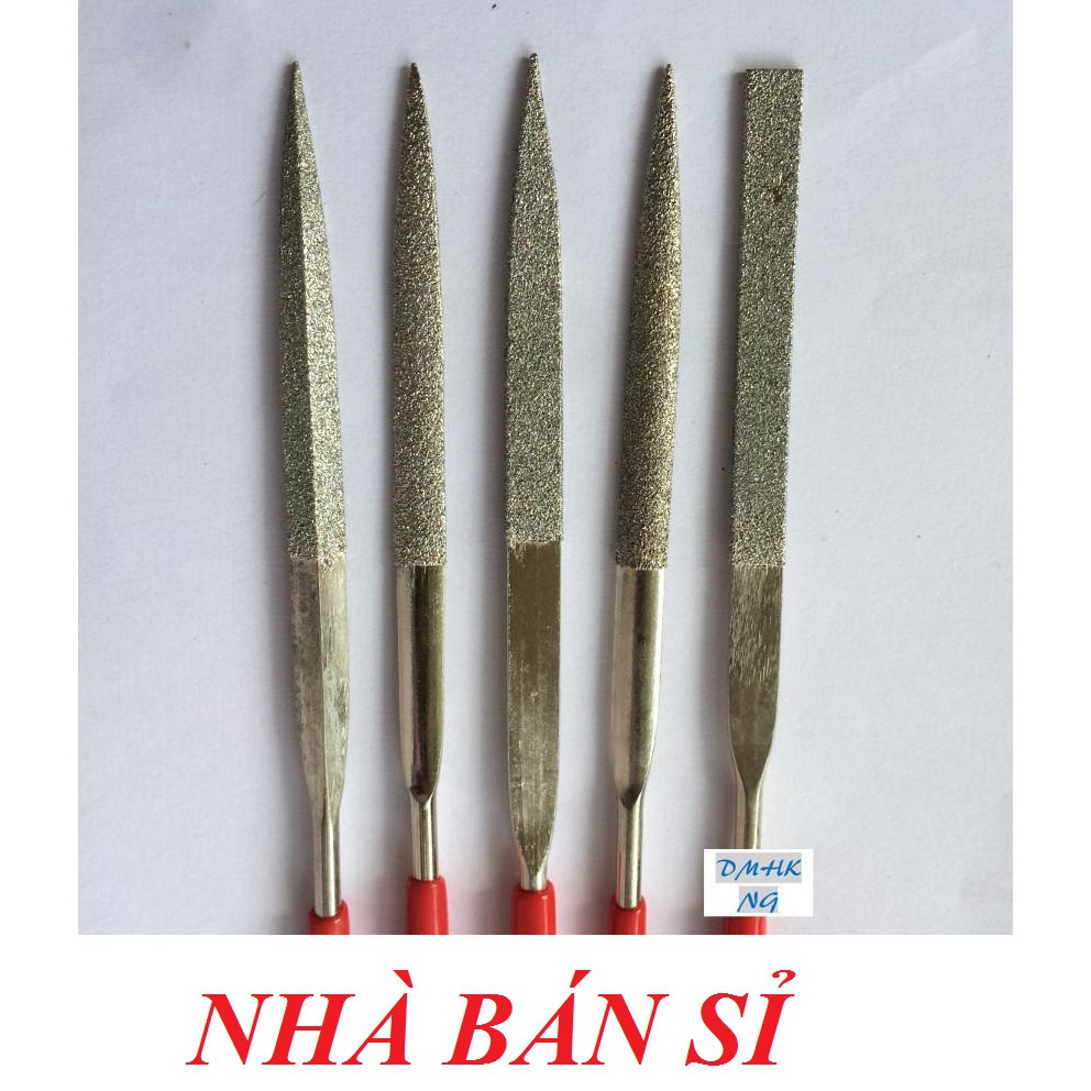 Dũa Hợp Kim Tròn Dẹp bộ 2 cây dũa kim cương