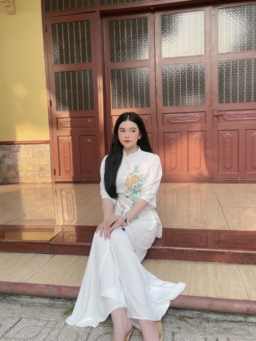 Đồ Lam Đi Chùa # Mẫu lụa sẫm cúc ngọc # Quần Áo Nữ