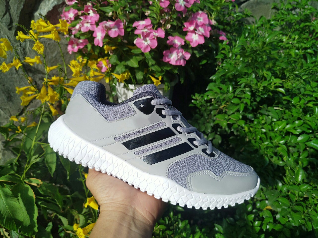 [HCM]Giày sneaker nam nữ HC38 xám sọc đen