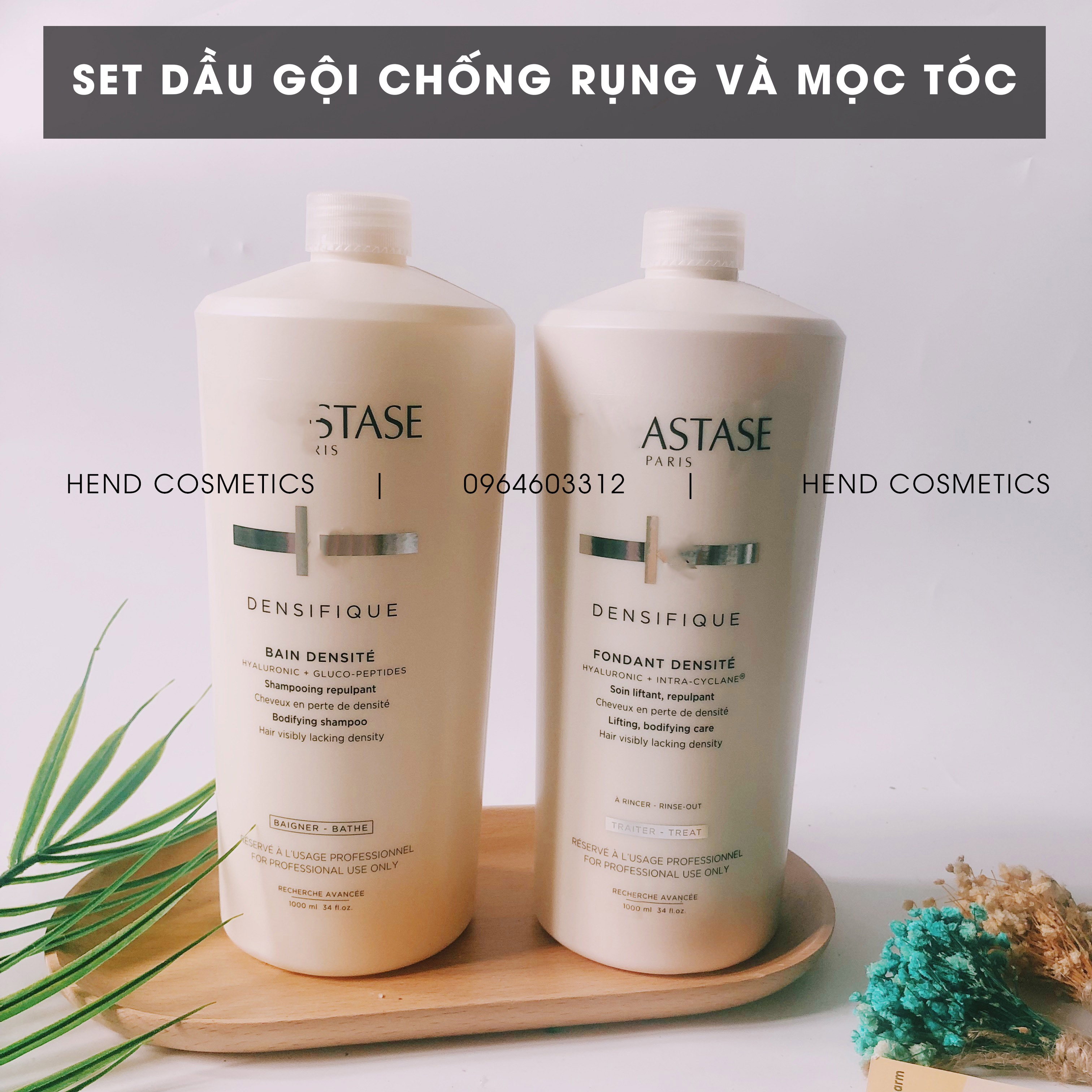 Bộ dầu gội xả giúp mọc tóc chống gãy rụng Kerastase Densifique (Bain Densite 1000ml + Fondant Densite1000ml)