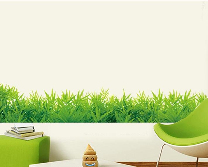 Decal trang trí chân tường cỏ xanh 3D-K2