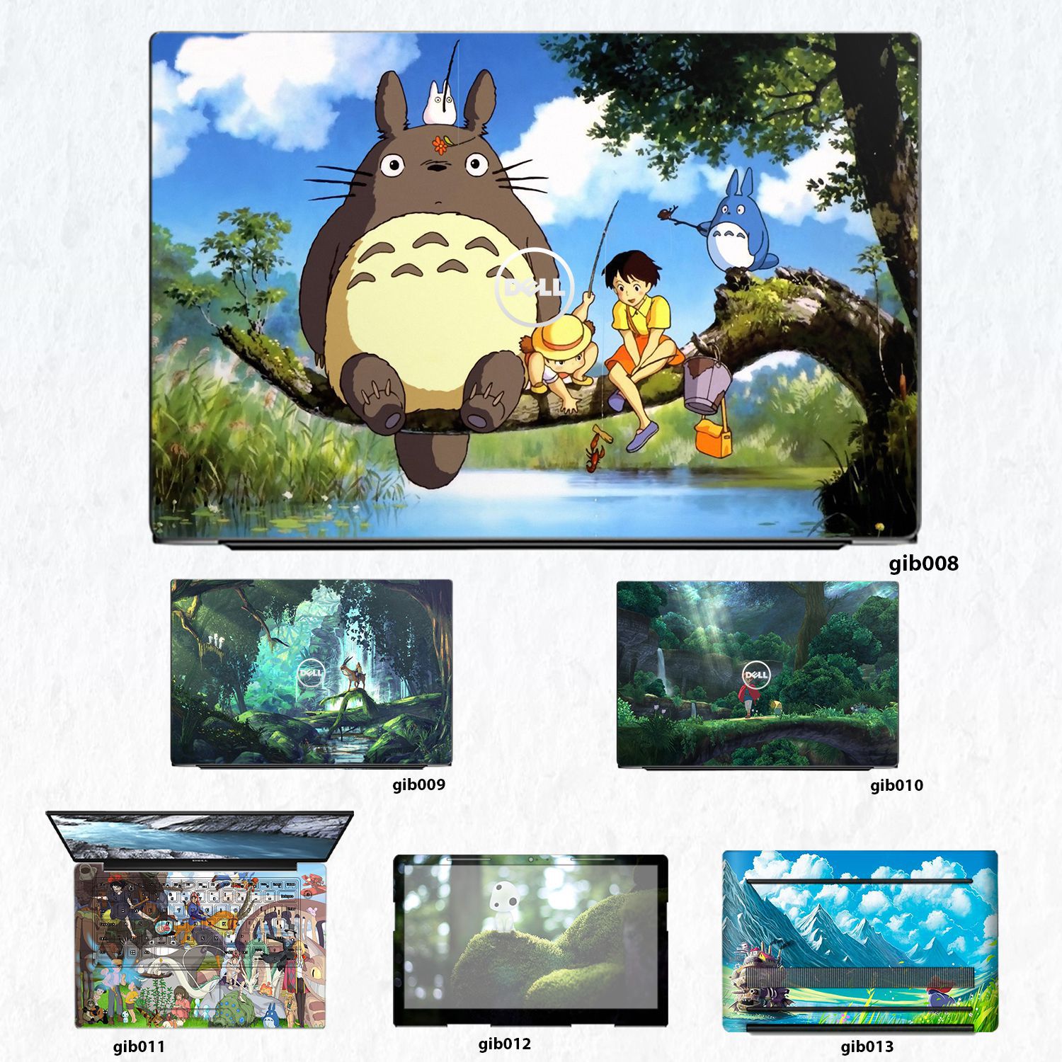 Decal Skin dán Laptop Dell mẫu Ghibli Studio (inbox mã máy cho shop)