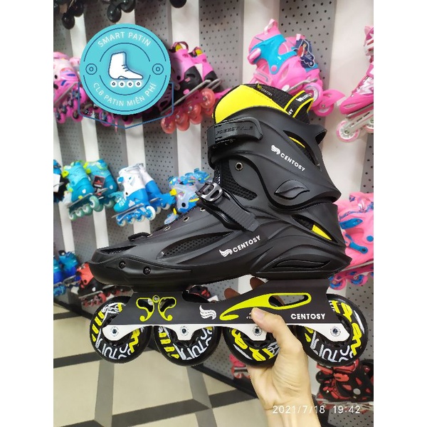 Giày patin Centosy Freestyle Pro màu đen hoàng kim cao cấp