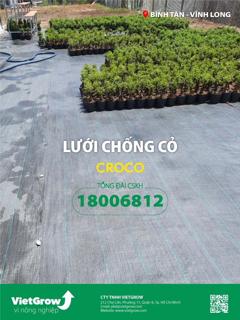 LƯỚI CHỐNG CỎ / BẠT CHỐNG CỎ /BẠT DIỆT CỎ THƯƠNG HIỆU CROCO