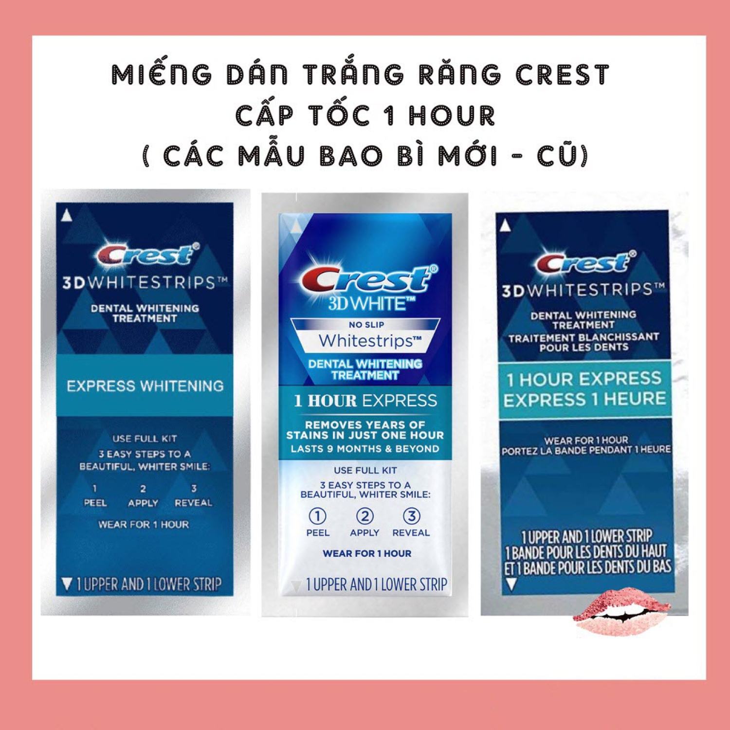 [Hàng Mỹ] 1 GÓI - Miếng dán trắng răng Crest 3D White - CHÍNH HÃNG