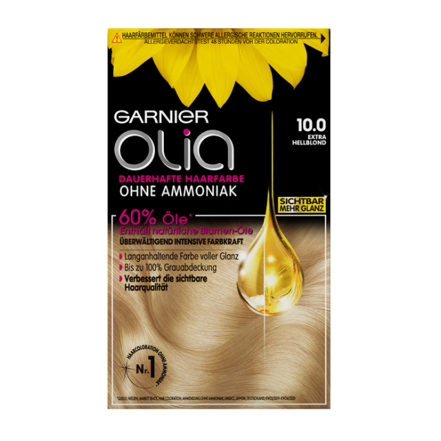 Thuốc nhuộm tóc Garnier Olia bền màu vĩnh cửu, chăm sóc và phục hồi tóc hư tổn, Nội Địa Đức