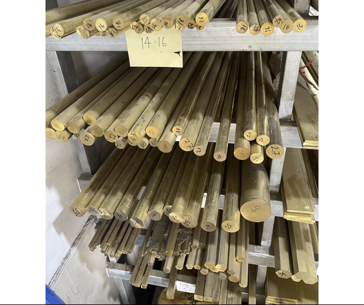 Đồng thau vàng tròn đặc dài 500mm các loại 6mm 8mm 10mm 12mm 14mm