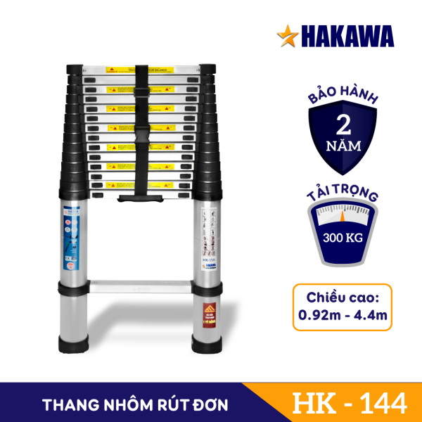 Thang nhôm rút đơn HAKAWA HK-144 4,4m. Sản phẩm chất lượng, chính hãng, bảo hành 2 năm, giao hàng siêu tốc.