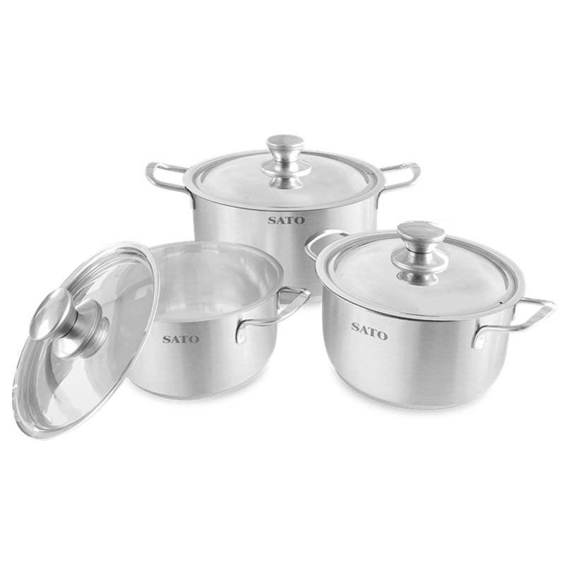 Bộ nồi inox 1 đáy Sato ST01-21