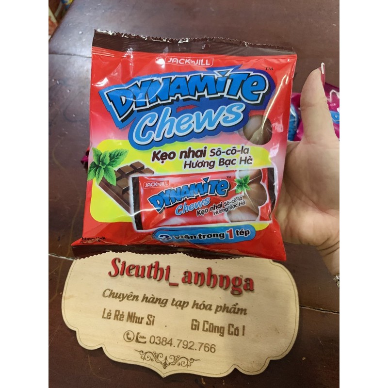 Kẹo Socola 3 Viên Dynamite Chews Hương bạc hà/Dâu Cam